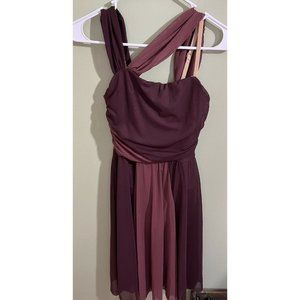 Balera Women's Two Color Asymmetrical Dress Style D11097 Burgundy Adult Small